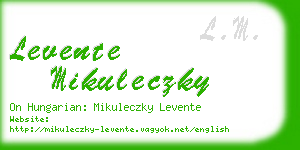 levente mikuleczky business card